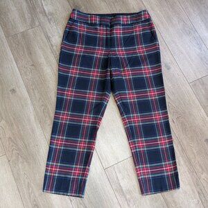 Talbots High Waist Hampshire Ankle Pants 12 Plaid Wool Blend